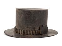 An American Black-Painted Sheet Iron Hatters Trade Sign