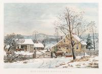 CURRIER and IVES, publishers -- After George H. Durrie New England Winter Scene, 1861. (G.4801)