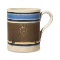 A Group of Four Mochaware Mugs with "Seaweed Decoration"