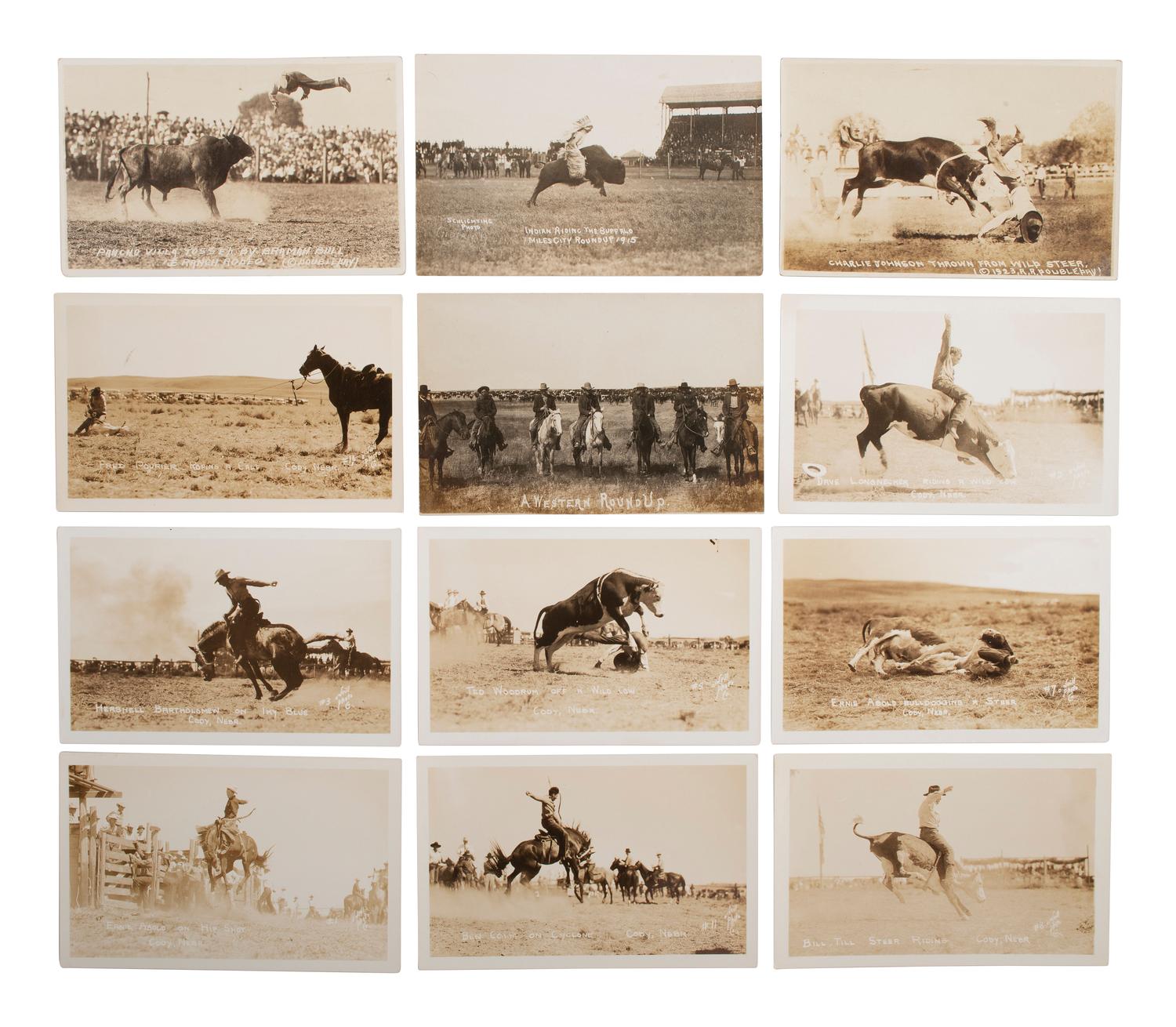 [WESTERN AMERICANA]. A group of 41 RPPCs of rodeos, cowboys, and cowgirls.