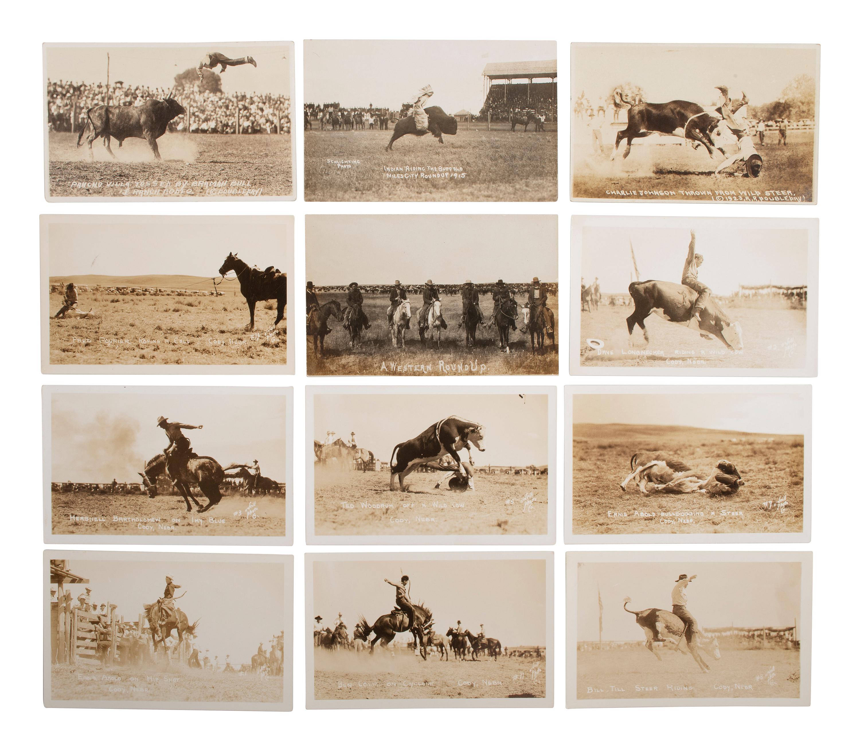 [WESTERN AMERICANA]. A group of 41 RPPCs of rodeos, cowboys, and cowgirls.