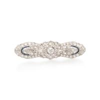 ART DECO, DIAMOND AND SYNTHETIC SAPPHIRE BROOCH