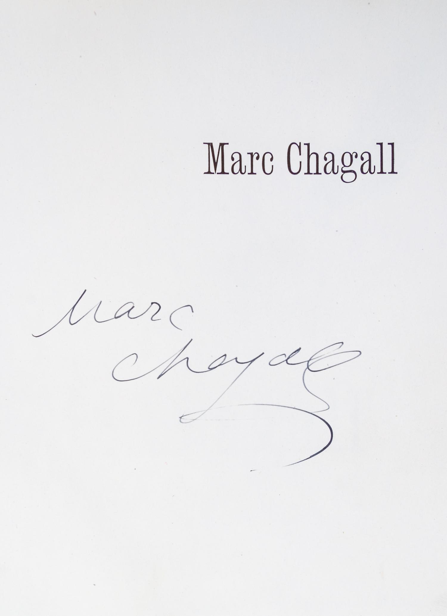 (CHAGALL, MARC) SWEENEY, JAMES JOHNSON. Marc Chagall. New York, (1946). Signed by Chagall.