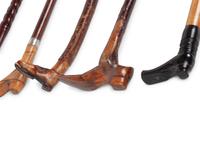A Group of Folk Art Carved Shoe-Form Canes