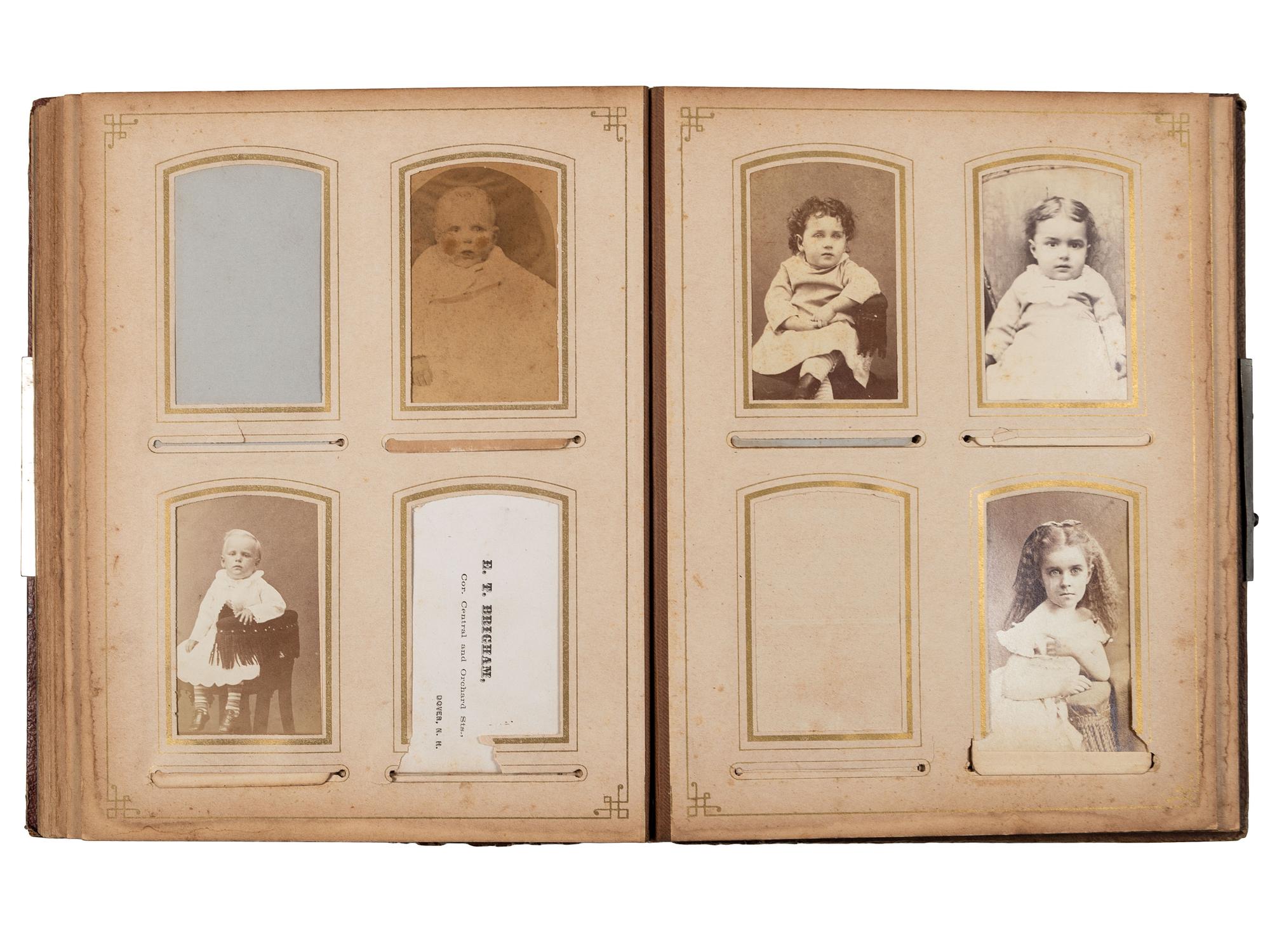 [EARLY PHOTOGRAPHY]. A collection of CDVs, cabinet cards, and real photo postcards, highlighted by a view of Seth Kinman's chair, an occupational view of women at work, views of young men prior to enlisting in the Civil War, and portraiture.