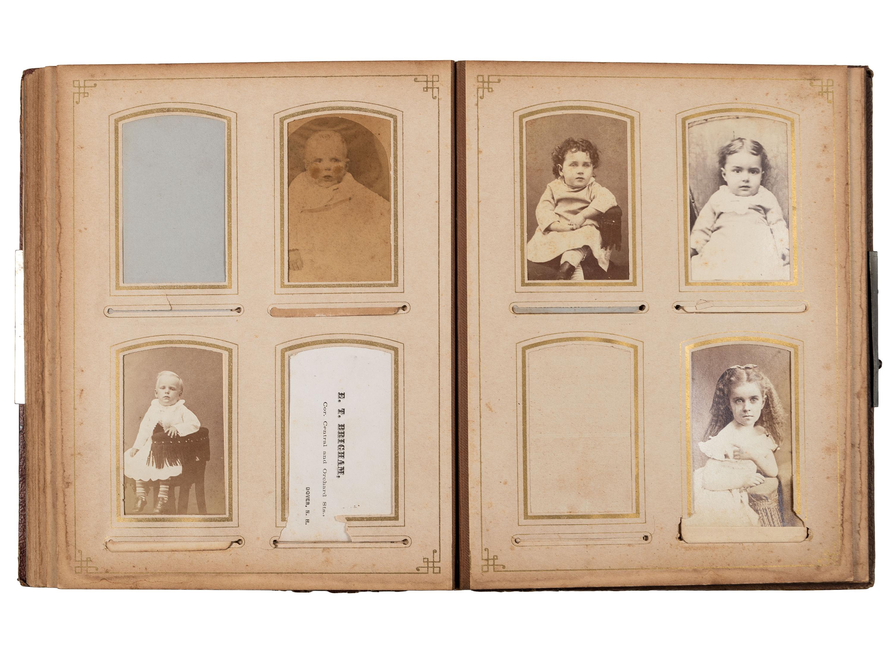 [EARLY PHOTOGRAPHY]. A collection of CDVs, cabinet cards, and real photo postcards, highlighted by a view of Seth Kinman's chair, an occupational view of women at work, views of young men prior to enlisting in the Civil War, and portraiture.