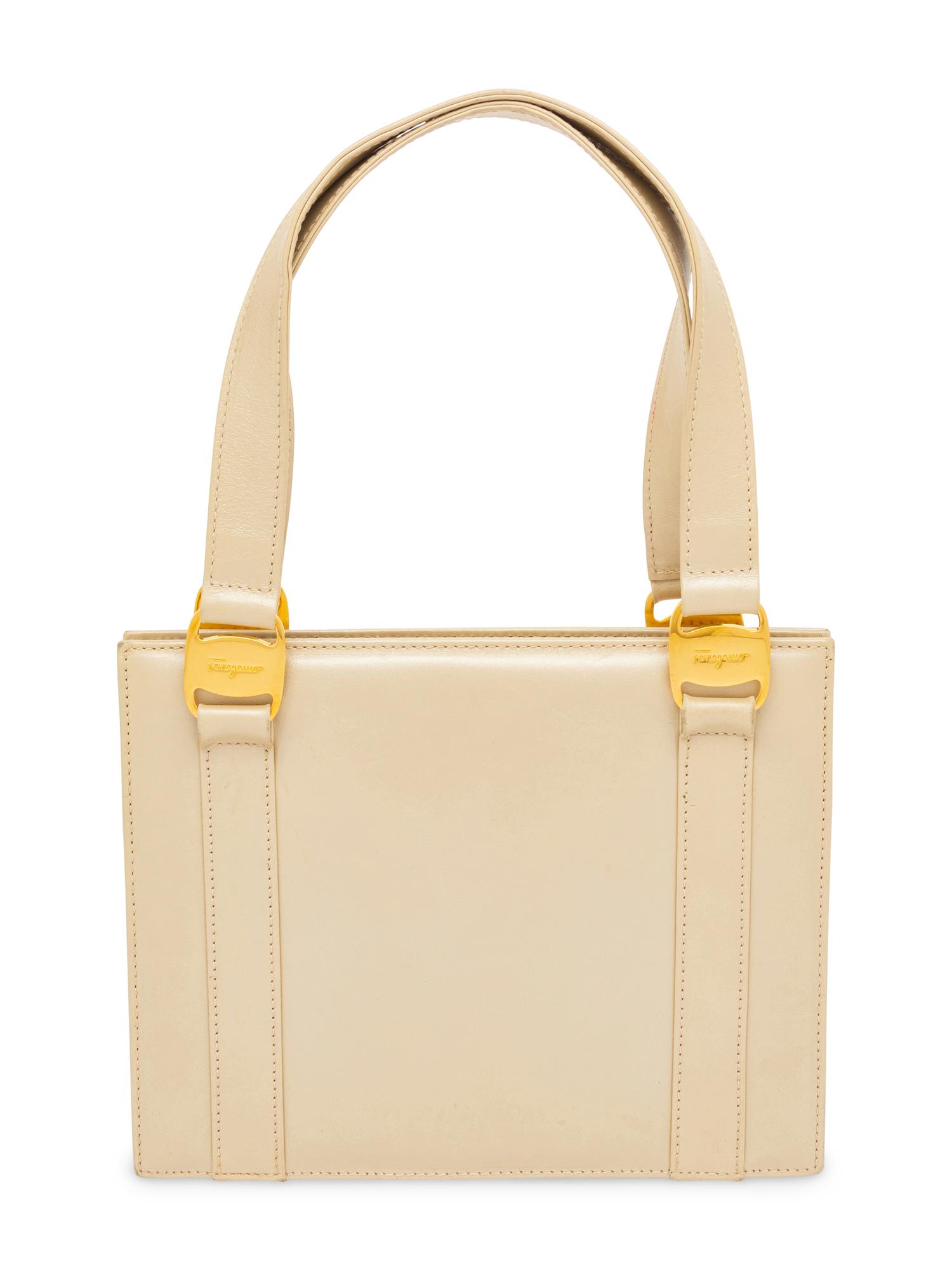Ferragamo, Taupe Leather Handbag