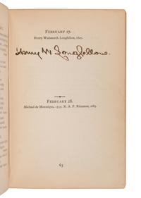 LONGFELLOW, Henry Wadsworth (1808-1882). The Longfellow Birthday-Book . Boston: Houghton Mifflin, 1881.