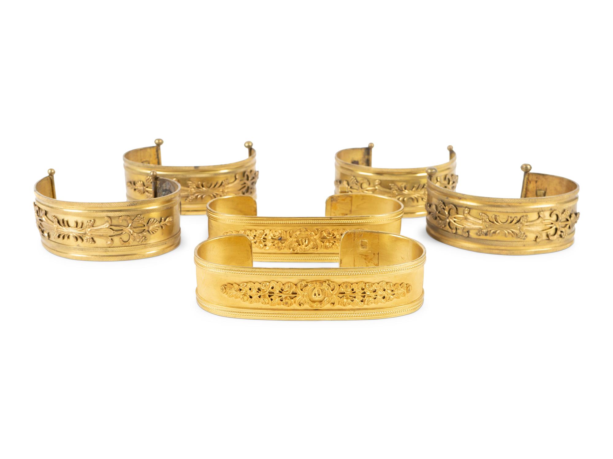 A Group of French Empire Style Gilt Metal Curtain Tie Backs — 19TH/20TH CENTURY