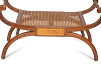 A Regency Style Mahogany and Marquetry Curule Bench