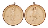 A Pair of Italian Iron Mounted Composite Plaques