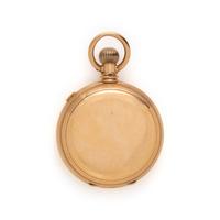 AMERICAN WATCH CO., 18K YELLOW GOLD HUNTER CASE CHRONOGRAPH POCKET WATCH