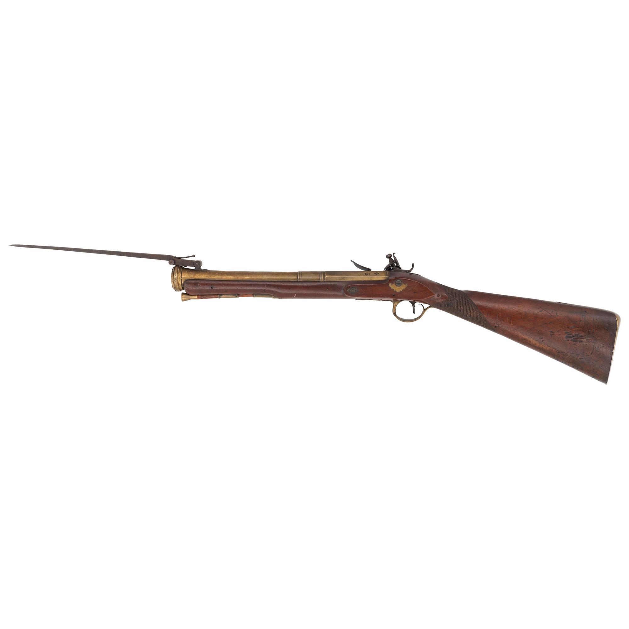 Brass Barrel Flintlock Snap Bayonet Blunderbuss by Barber & Boiler
