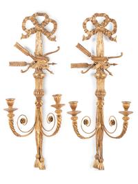 A Pair of George III Giltwood Eagle Sconces