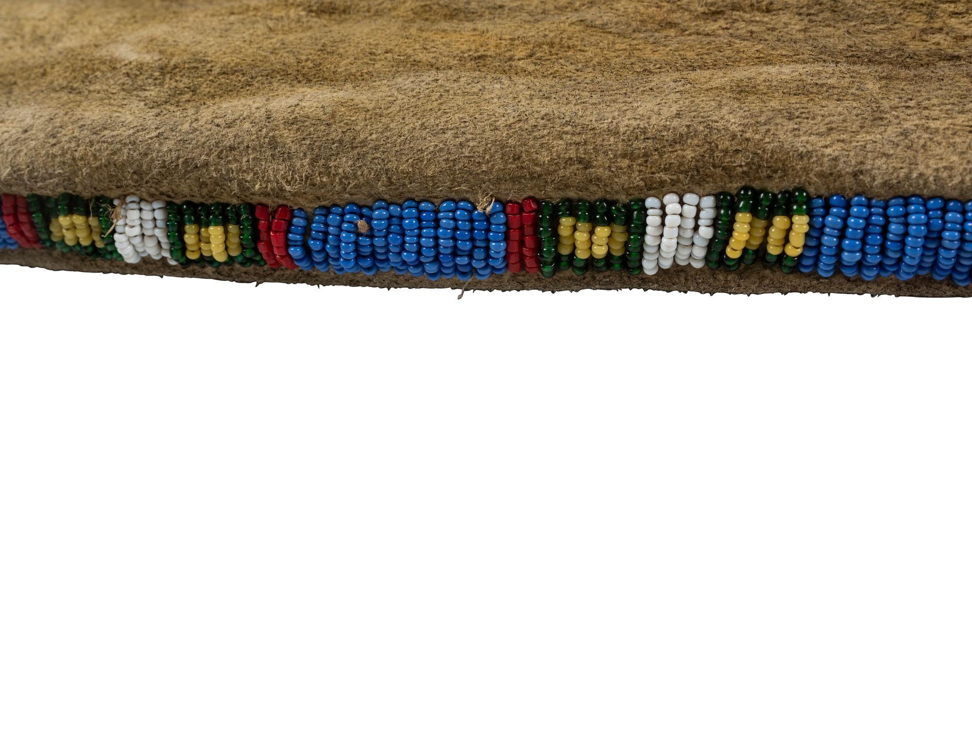 Sioux Figural Beaded Hide Tobacco Bag