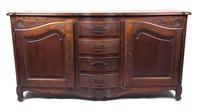 A Louis XV Provincial Style Oak Server Height 42 x width 79 x depth 21 inches. — 19TH CENTURY