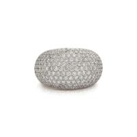 WHITE GOLD AND DIAMOND BOMBÉ RING