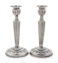 A Pair of Continental Silver Candlesticks