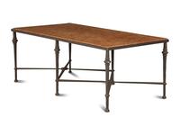 A Neoclassical Style Bronze Coffee Table with Rouge Marble Top