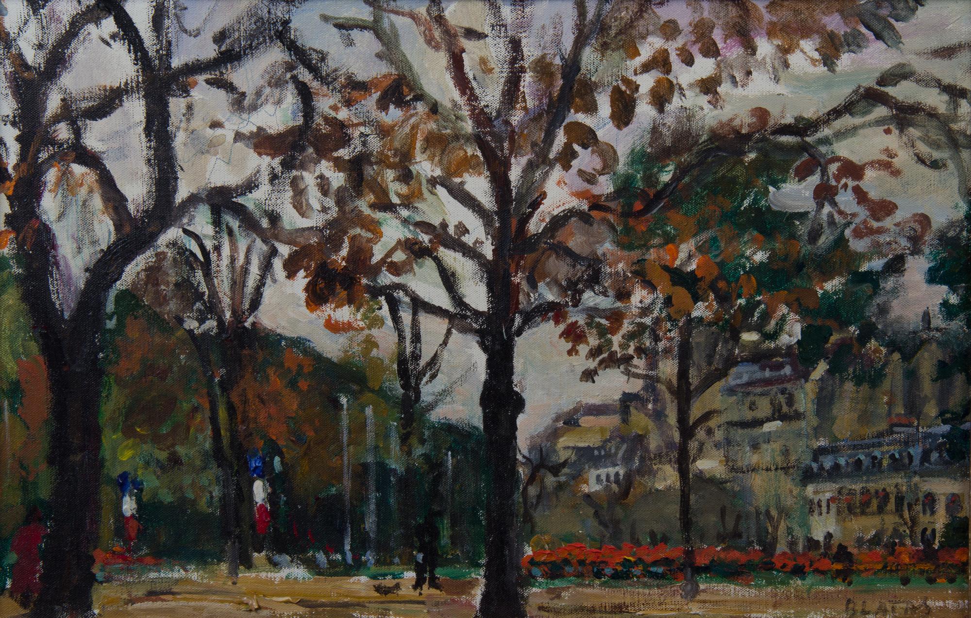 A. Blatas, (American, 20th century), City Park Scene