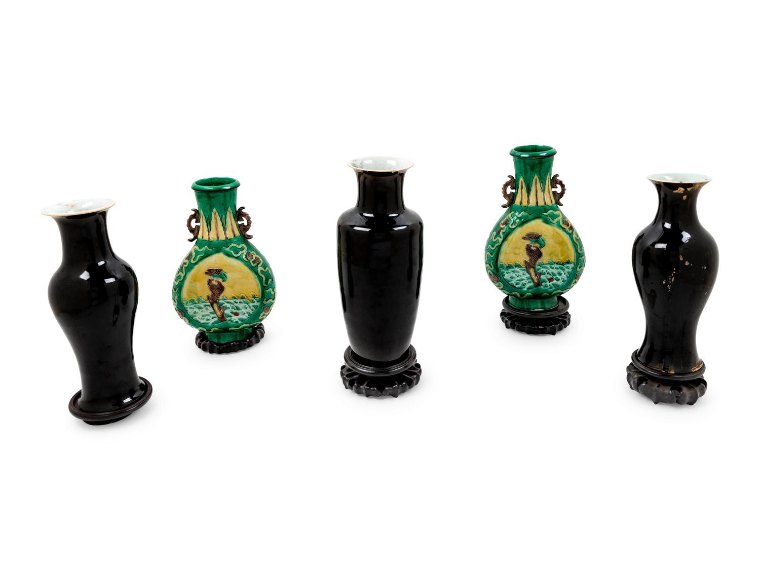 Five Chinese Porcelain Vases