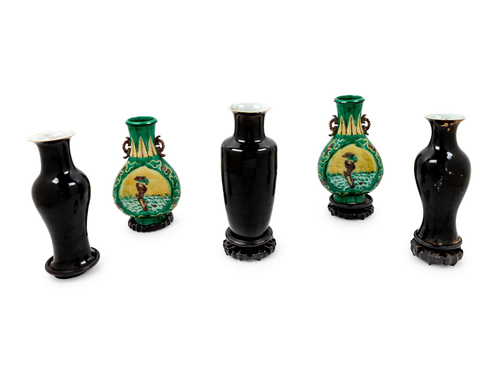 Five Chinese Porcelain Vases