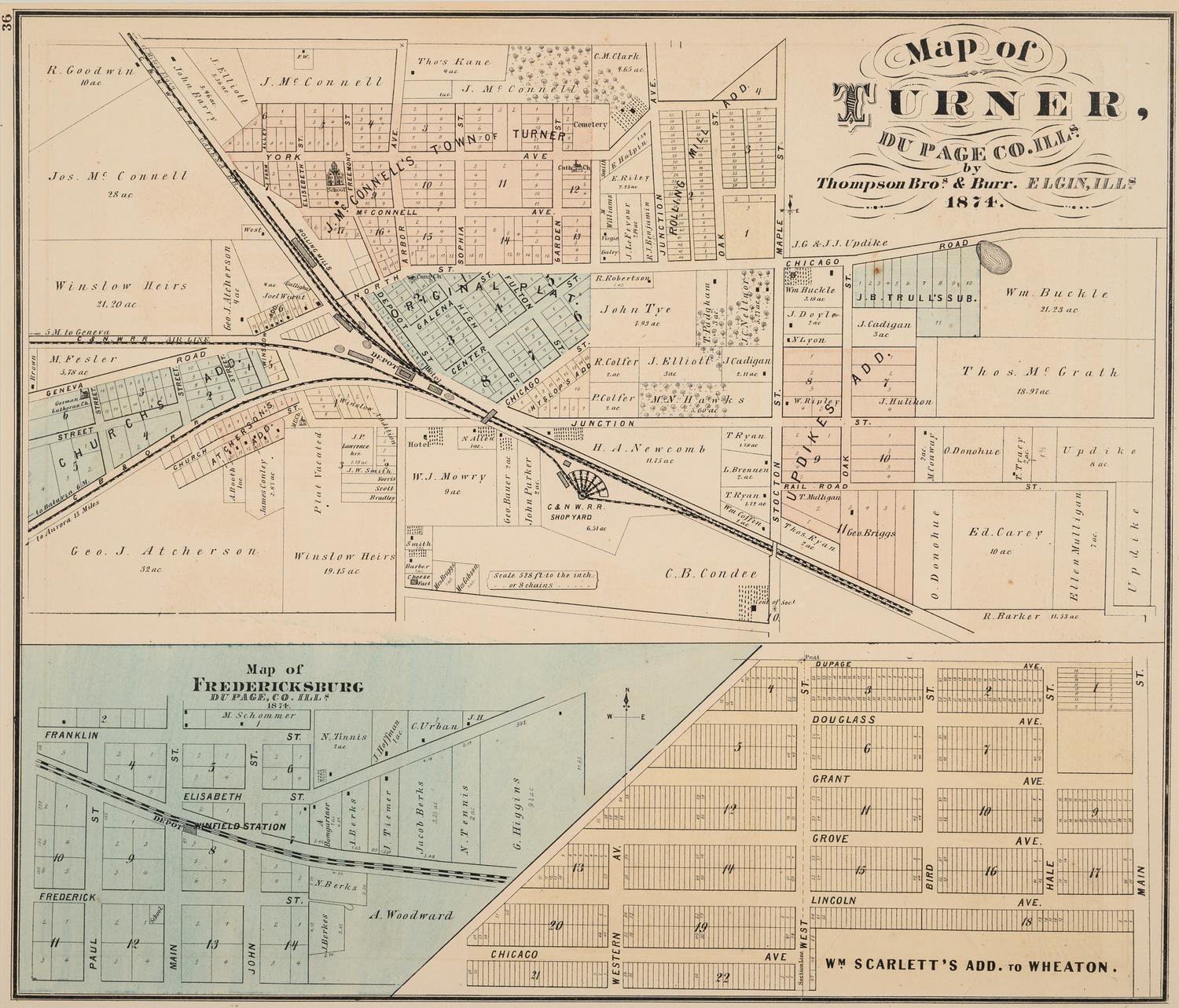 A group of 14 19th and 20th century maps, comprising: