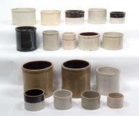 A Collection of Seventeen Small to Medium Stoneware Pots