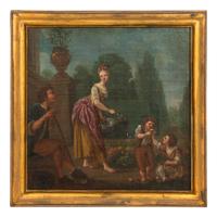 Pastoral Scenes with Figures (a set of four works)