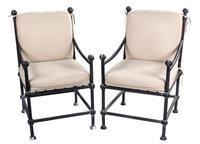 A Set of Fourteen Neoclassical Style Metal Patio Chairs Height 36 inches.