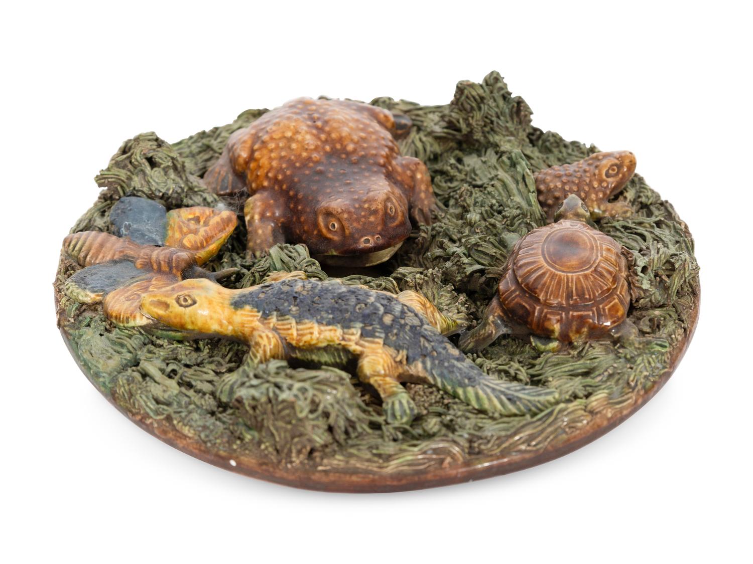 A Collection of Five Jose Alvas Cunha Palissy Majolica Articles