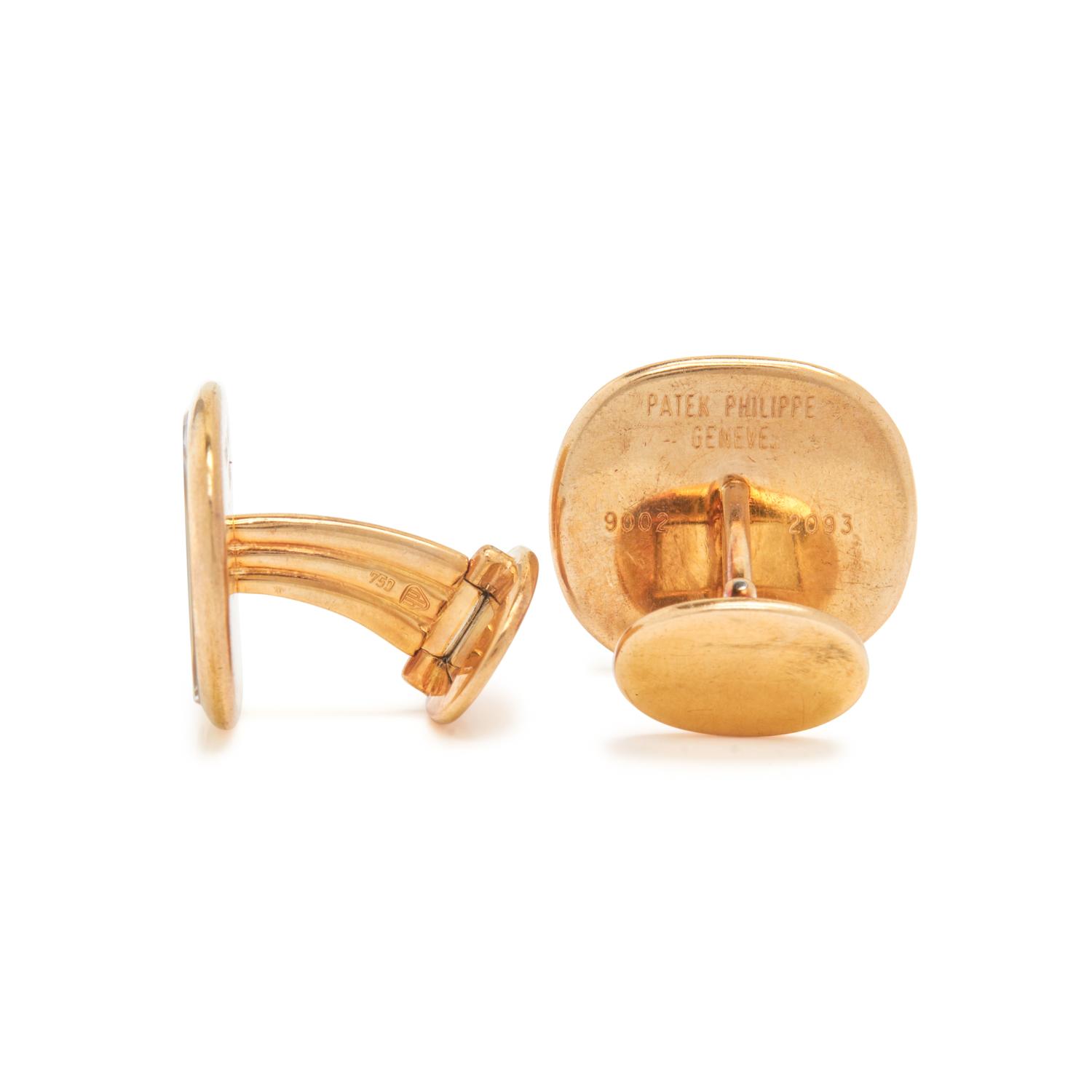 PATEK PHILIPPE, 'ELLIPSE' YELLOW GOLD CUFFLINKS