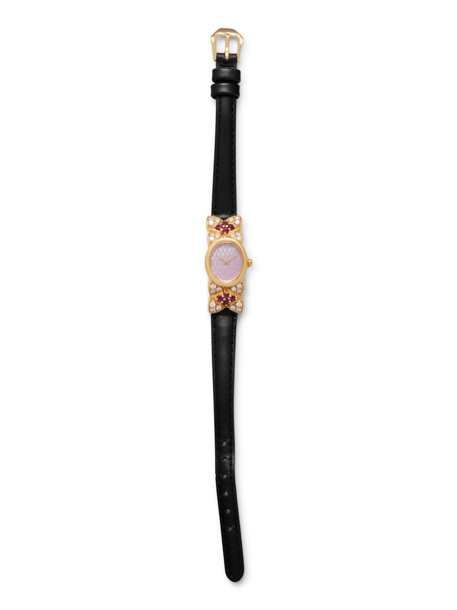 MAUBOUSSIN, 18K YELLOW GOLD, DIAMOND AND RUBY 'HARLEQUIN' WATCH