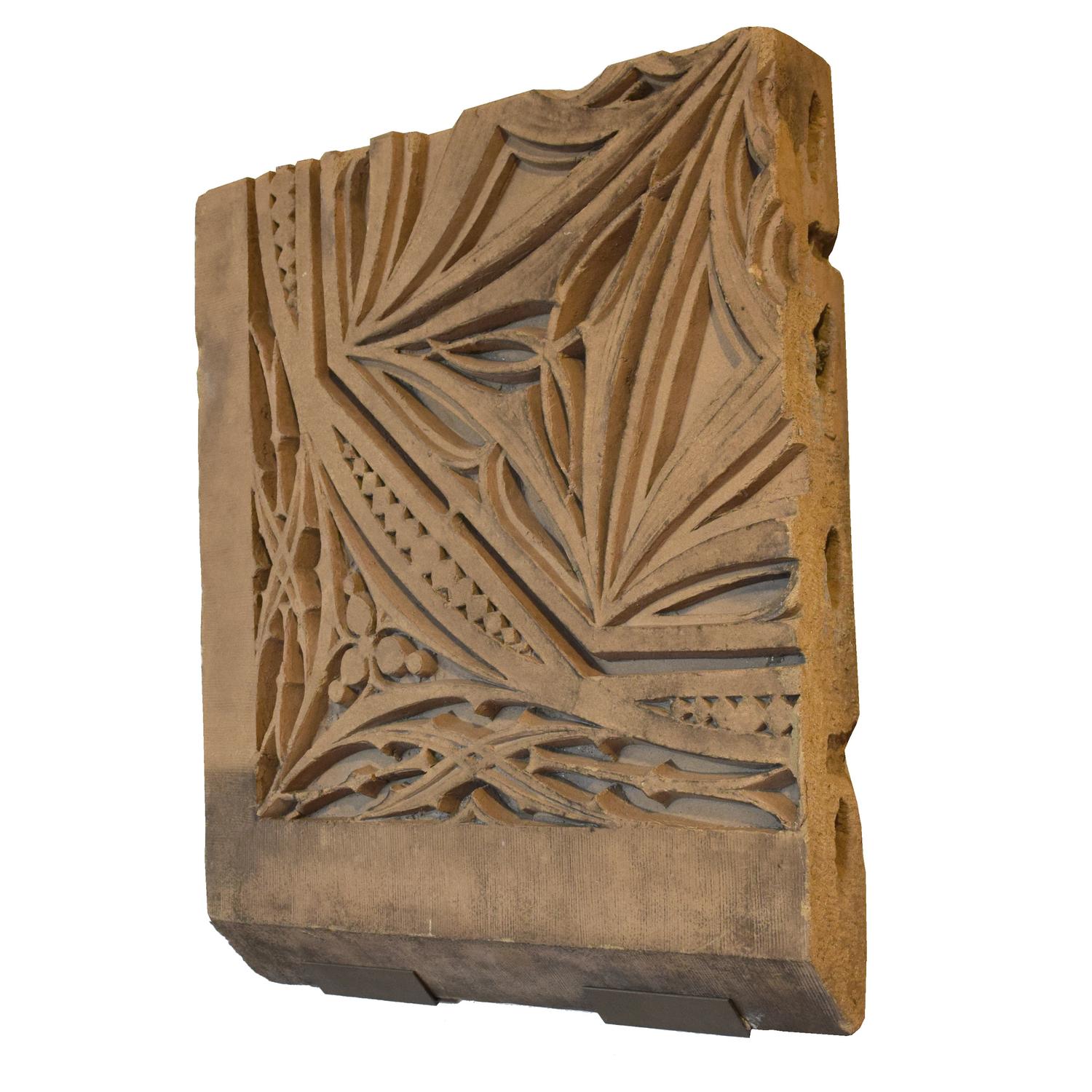 A Sullivan Designed Terra Cotta Facade Fragment from the St. Nicholas Hotel 27.5" W x 4" D x 32" H — United States, 1894