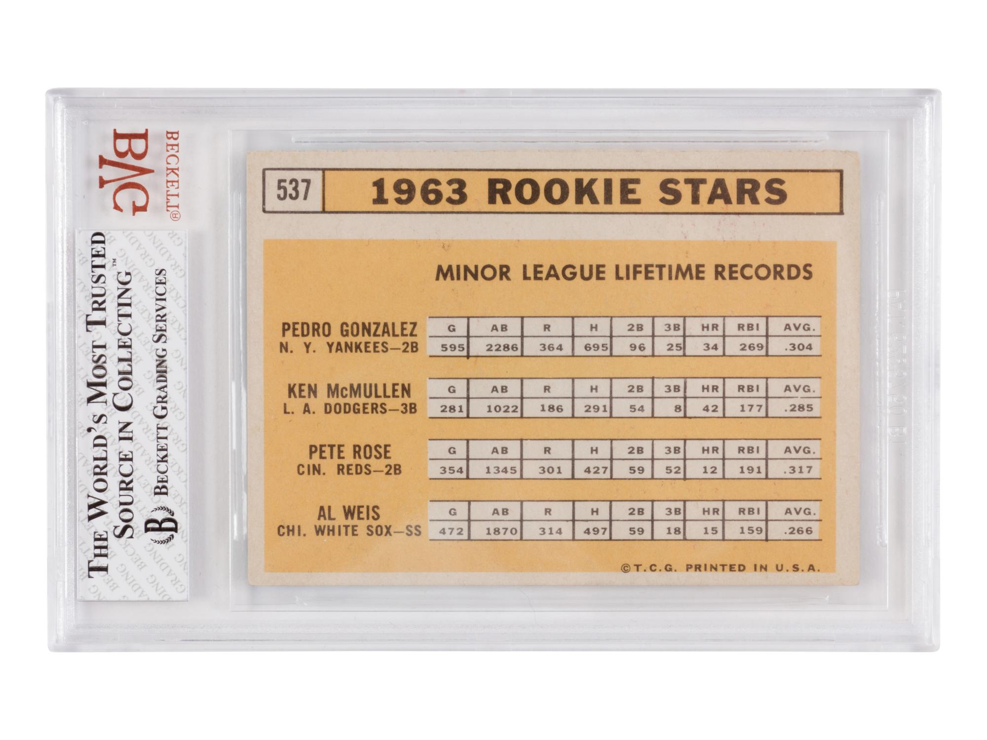 A Collection of 280 1963 Topps Baseball Cards Including a Pete Rose Rookie Card BVG Graded 5.5, Two Willie Stargell Rookies and Many High Numbers