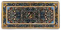 An Italian Pietra Dura Center Table Height 31 x length 77 1/2 x depth 38 inches.