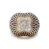 DIAMOND AND ENAMEL RING