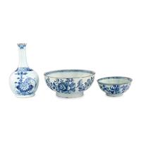 A Collection of Three English Delftware Blue and White Articles