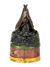 A 'Chief Big Moon' Cast Iron Mechanical Bank