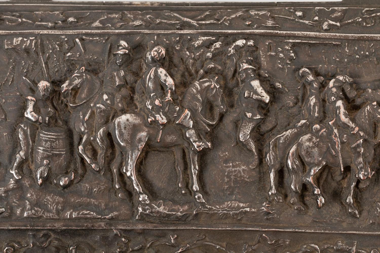 Six Continental Cast Metal Table Caskets