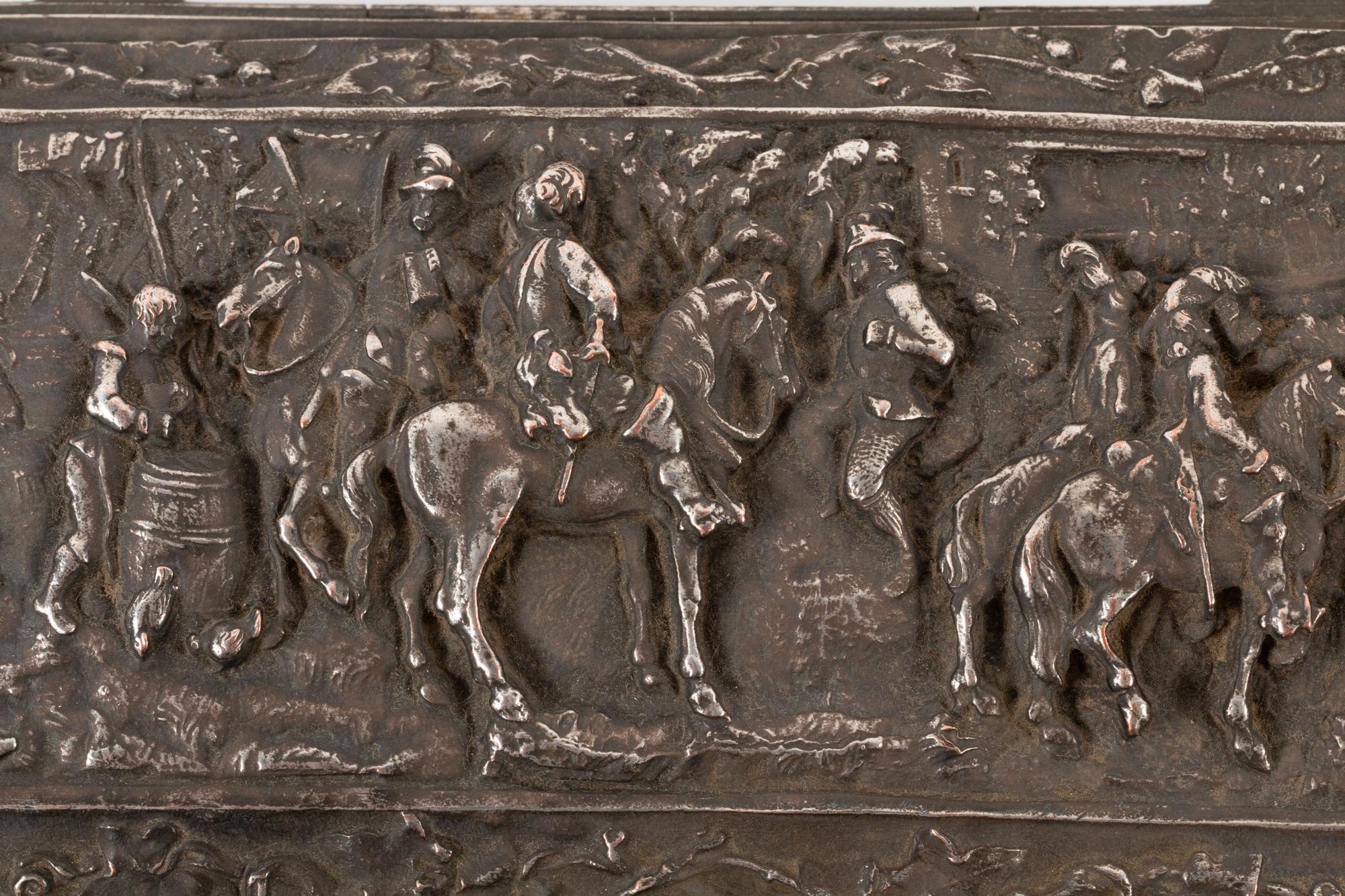 Six Continental Cast Metal Table Caskets