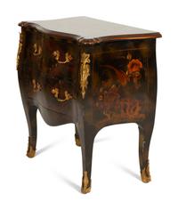 A Pair of Maitland-Smith Japanned Two-Drawer Commodes