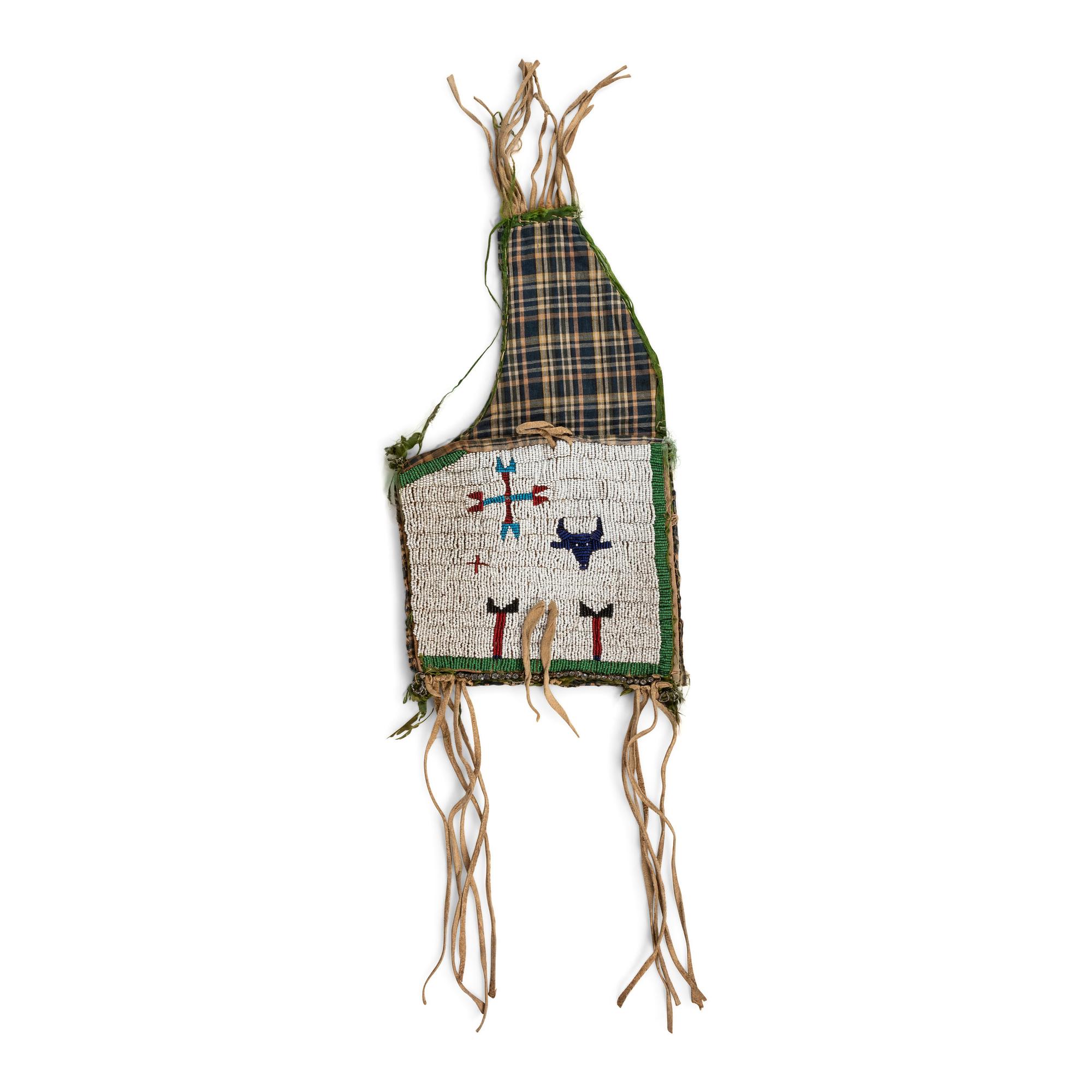 Sioux Beaded Figural Bag, Made from Recycled Vest Panel