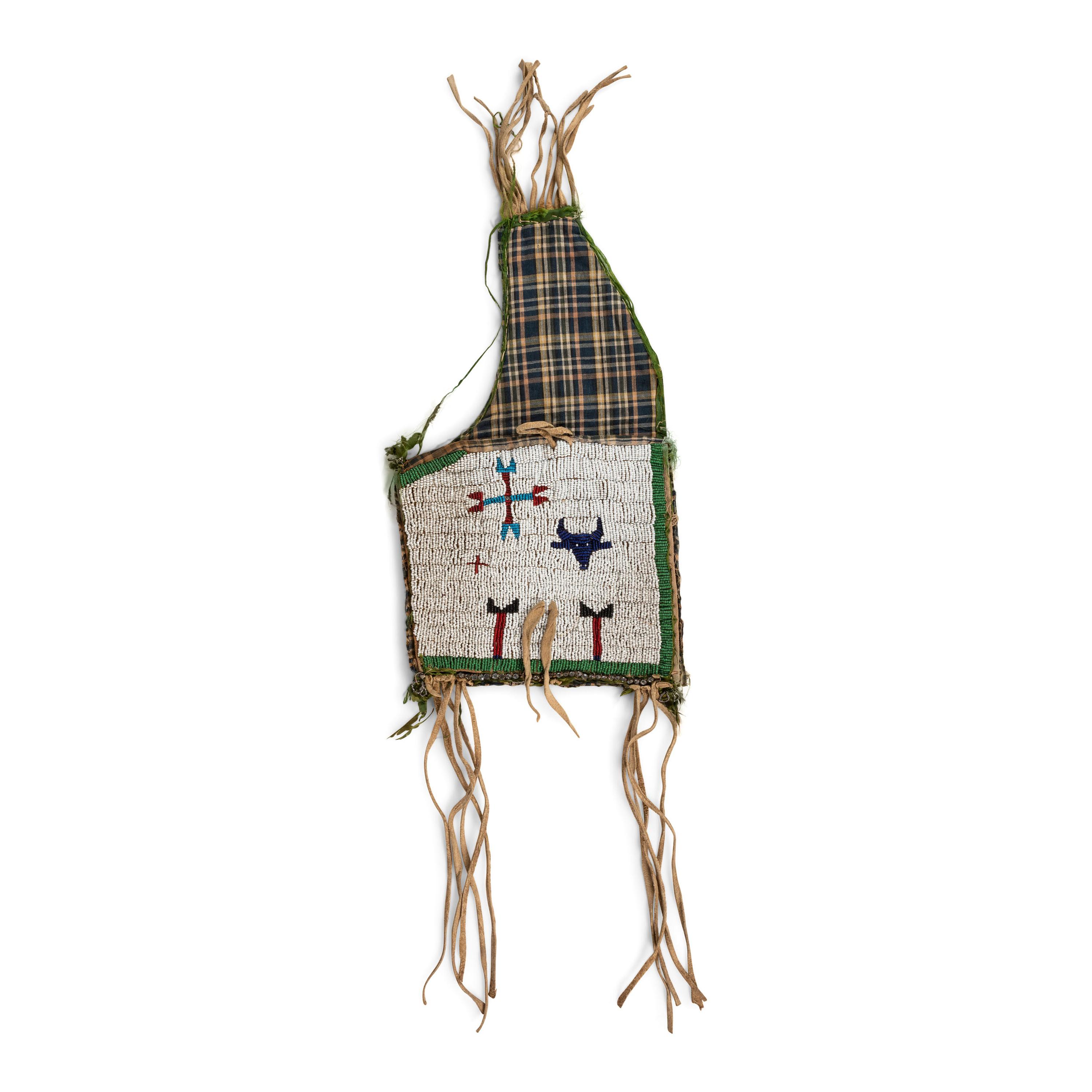 Sioux Beaded Figural Bag, Made from Recycled Vest Panel