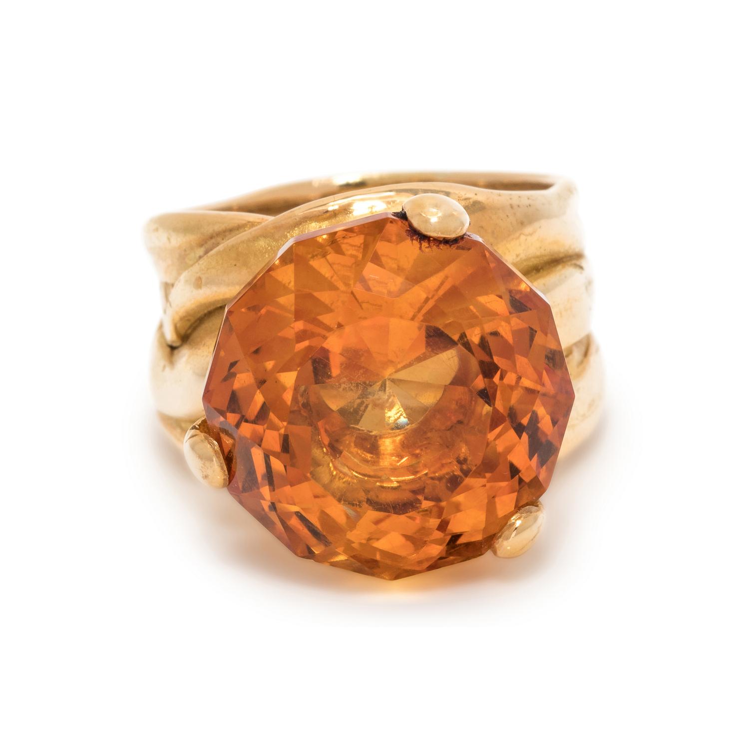 ANGELA PINTALDI, YELLOW GOLD AND CITRINE RING