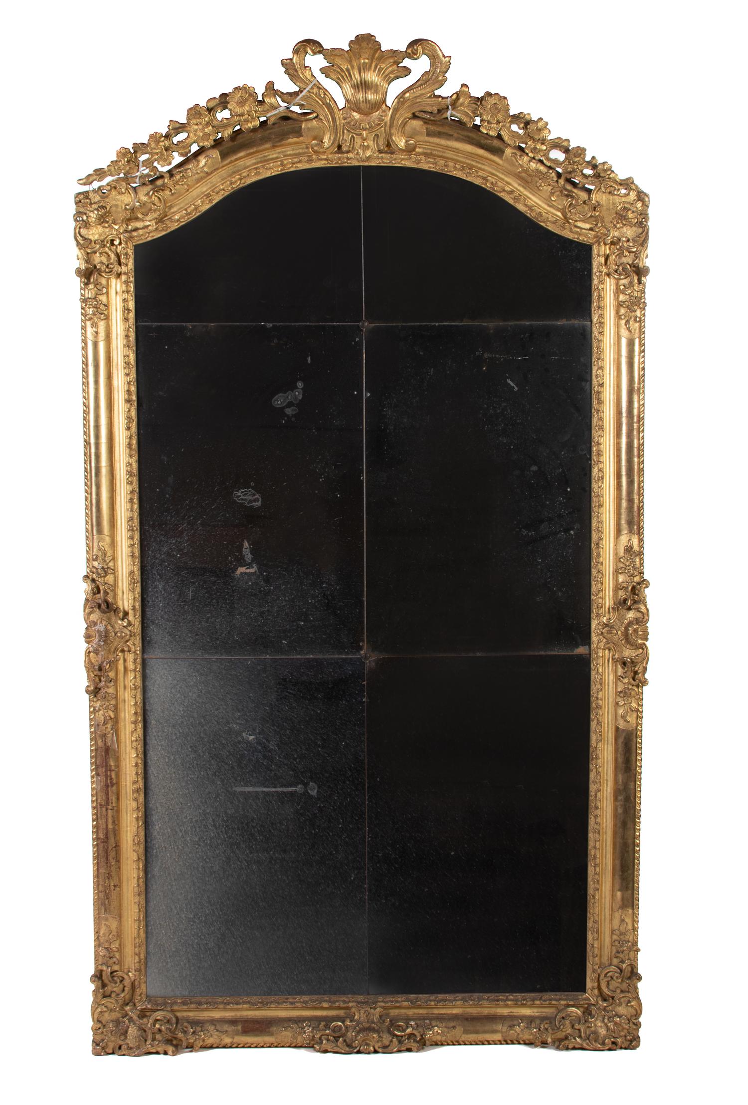 A Louis XV Giltwood and Gesso Mirror