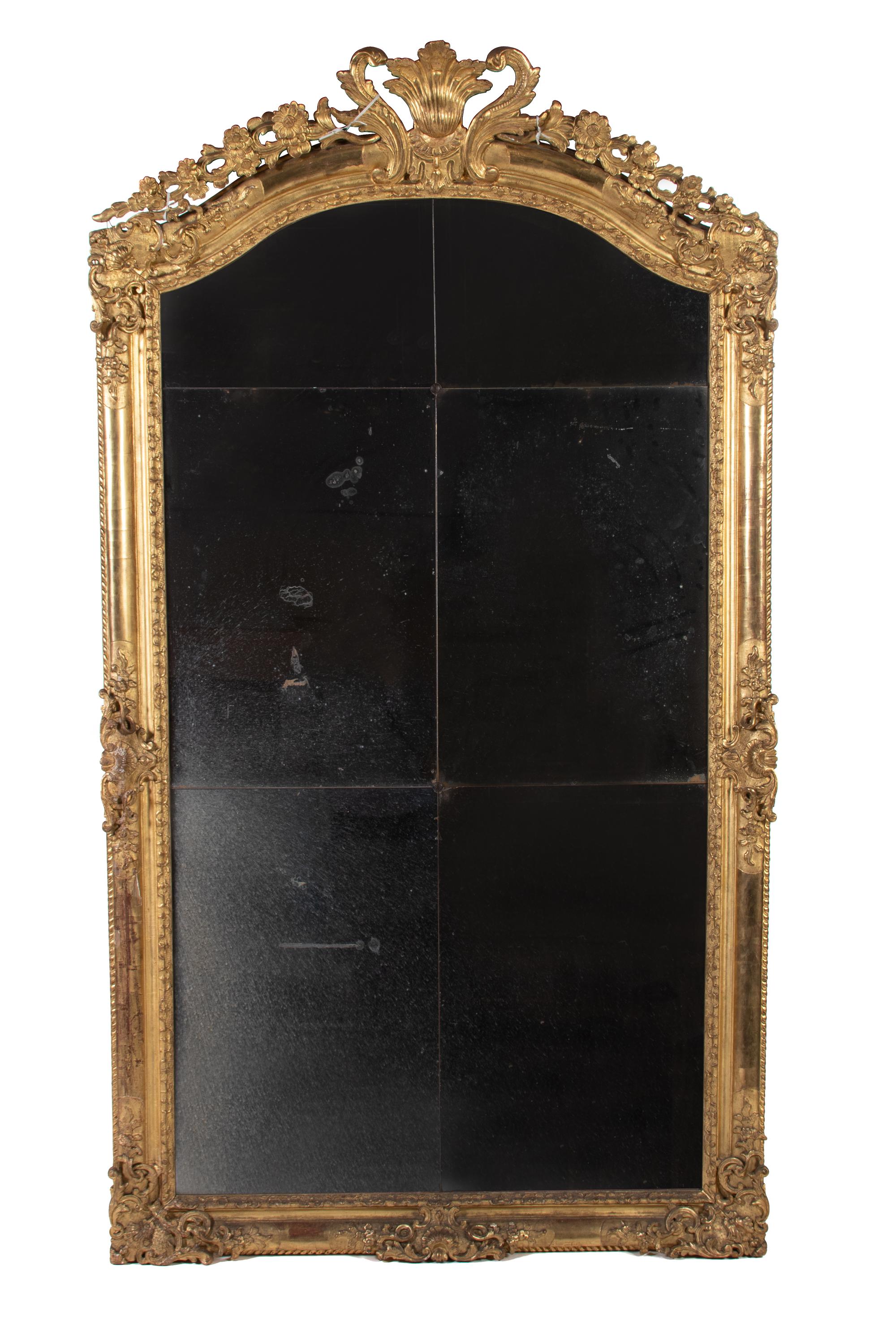 A Louis XV Giltwood and Gesso Mirror