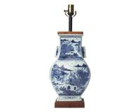 A Chinese Export Canton Porcelain Vase Mounted as a Lamp