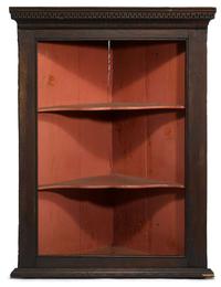 Federal painted hanging corner shelf circa 1800