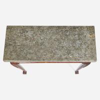 A George II rectangular carved mahogany side table with Derbyshire "fossil" marble top circa 1740-1750